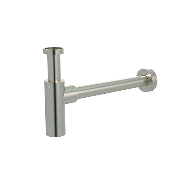 Round bottle trap for 32mm basin waste and 32mm waste pipe with 40mm adapter, Brushed Nickel