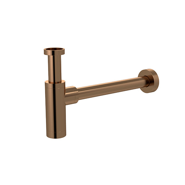 Round bottle trap for 32mm basin waste and 32mm waste pipe with 40mm adapter, Lustre Bronze