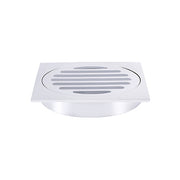Square Floor Grate Shower Drain 100mm outlet, Polished Chrome