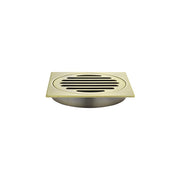 Square Floor Grate Shower Drain 100mm outlet, Tiger Bronze