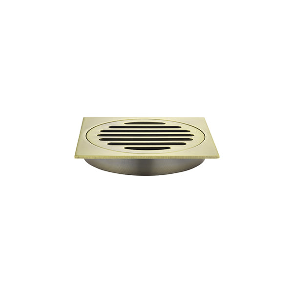 Square Floor Grate Shower Drain 100mm outlet, Tiger Bronze