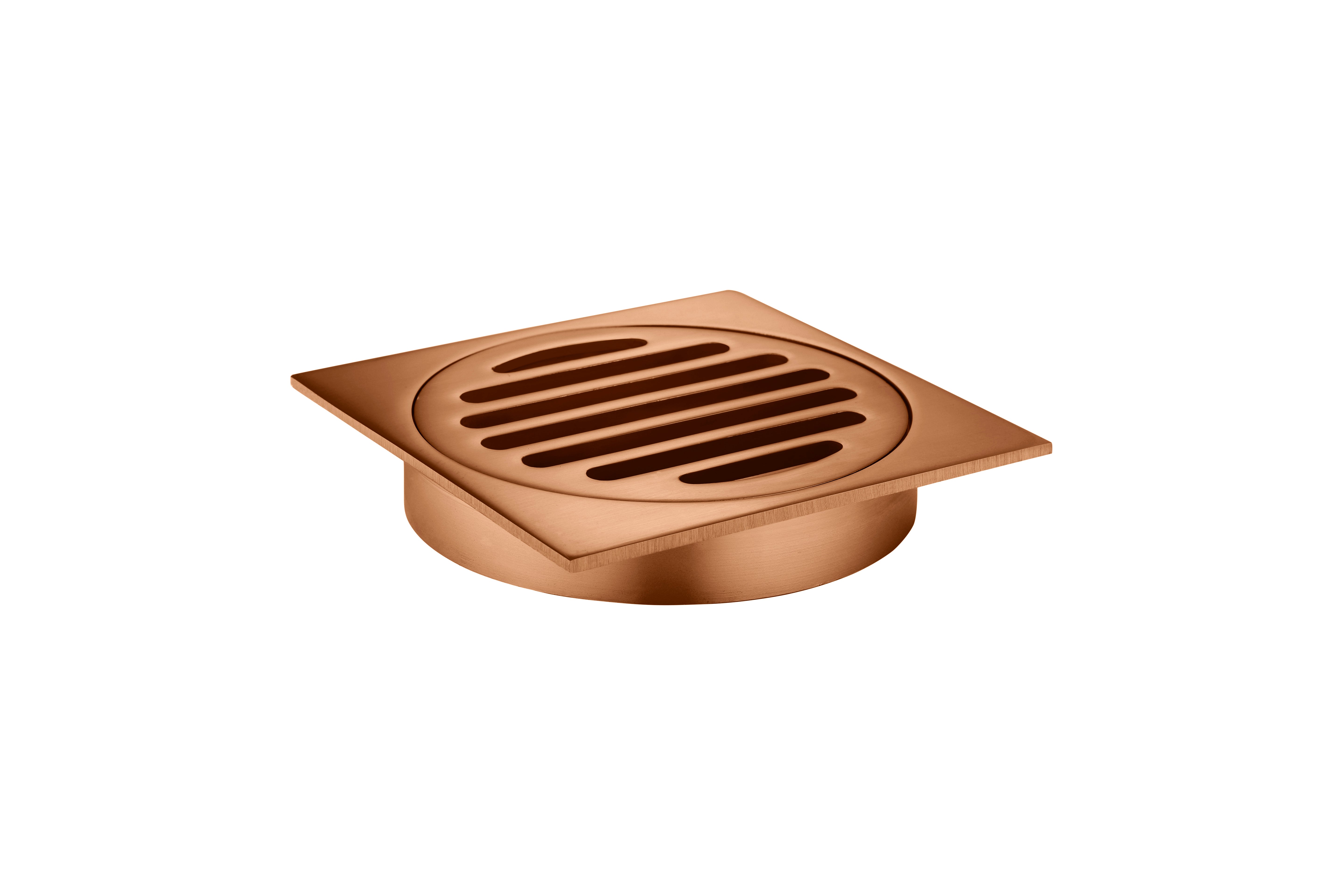 Square Floor Grate Shower Drain 100mm outlet, Lustre Bronze