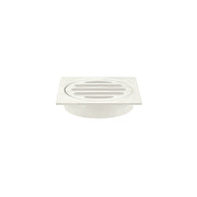 Square Floor Grate Shower Drain 80mm outlet, Brushed Nickel