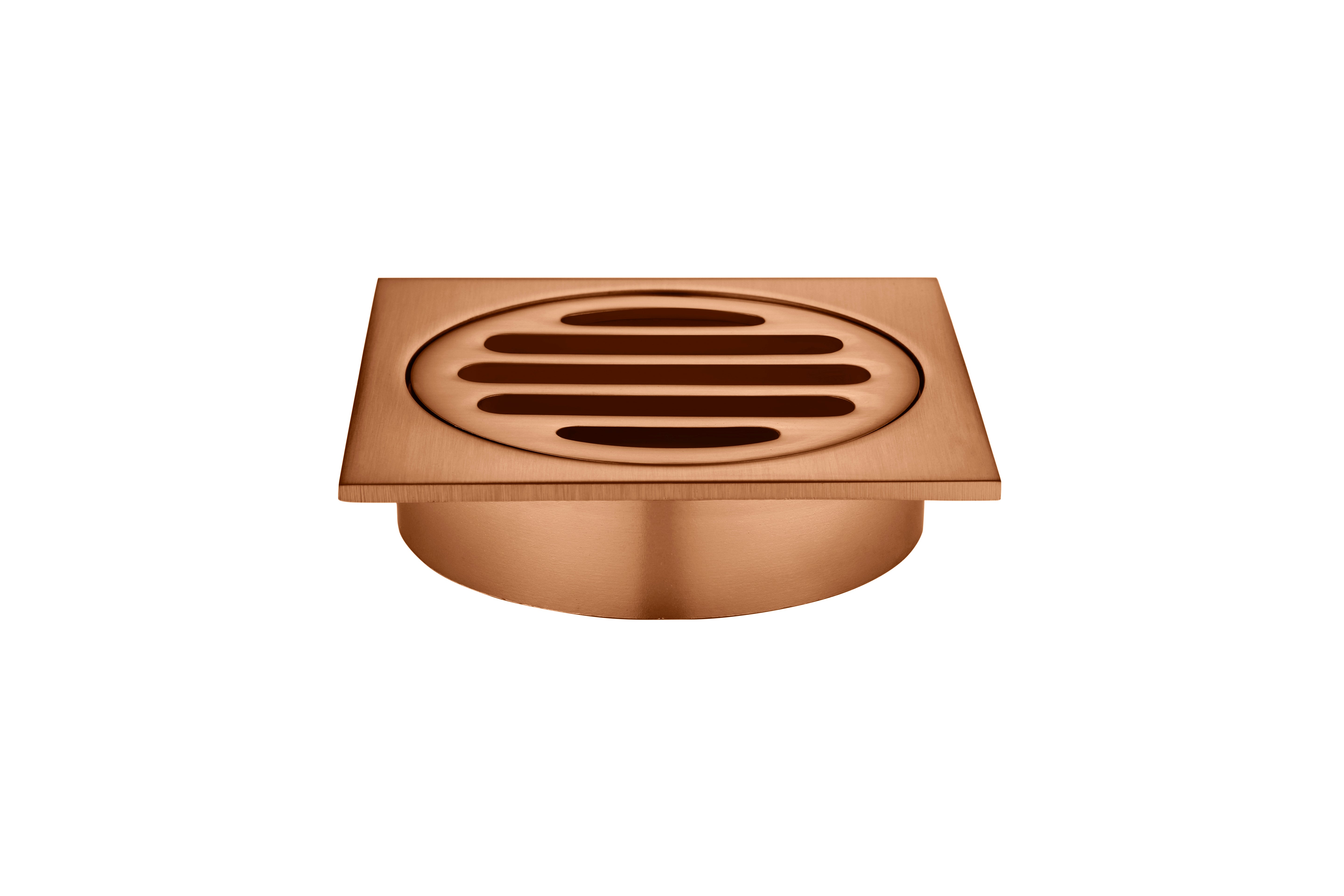 Square Floor Grate Shower Drain 80mm outlet, Lustre Bronze