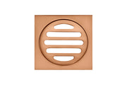 Square Floor Grate Shower Drain 80mm outlet, Lustre Bronze