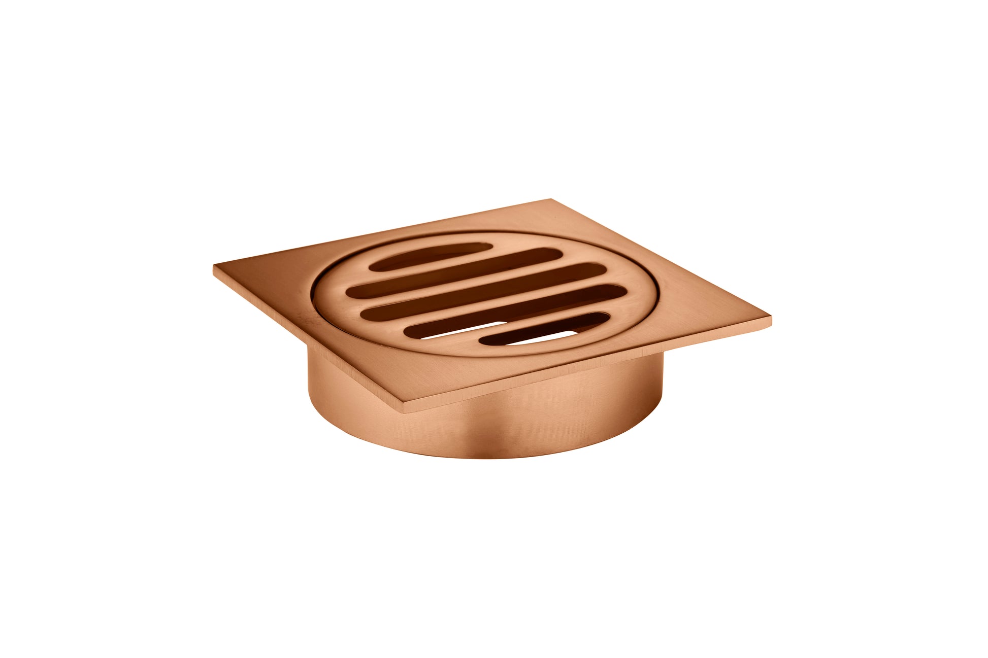 Square Floor Grate Shower Drain 80mm outlet, Lustre Bronze