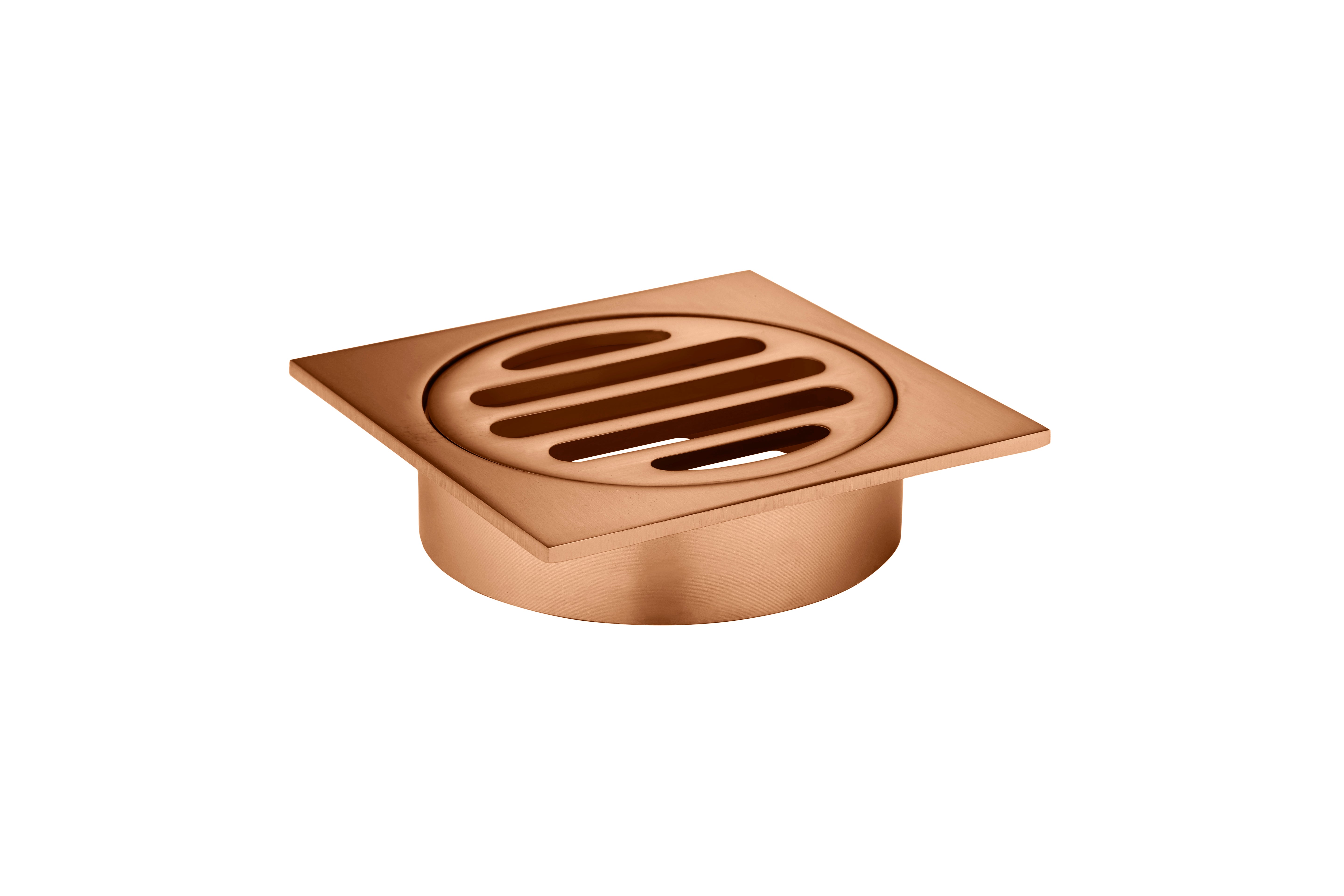 Square Floor Grate Shower Drain 80mm outlet, Lustre Bronze