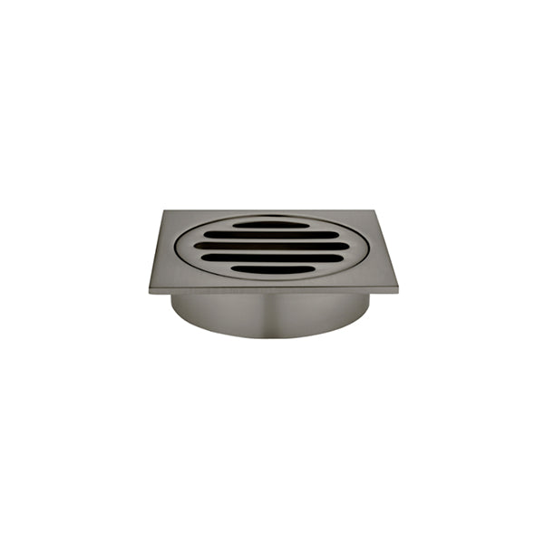 Square Floor Grate Shower Drain 80mm outlet, Shadow