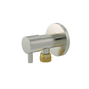 Round Mini Stop Cistern Tap, Brushed Nickel