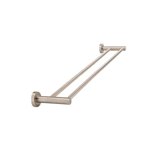 Round Double Towel Rail 600mm, Champagne