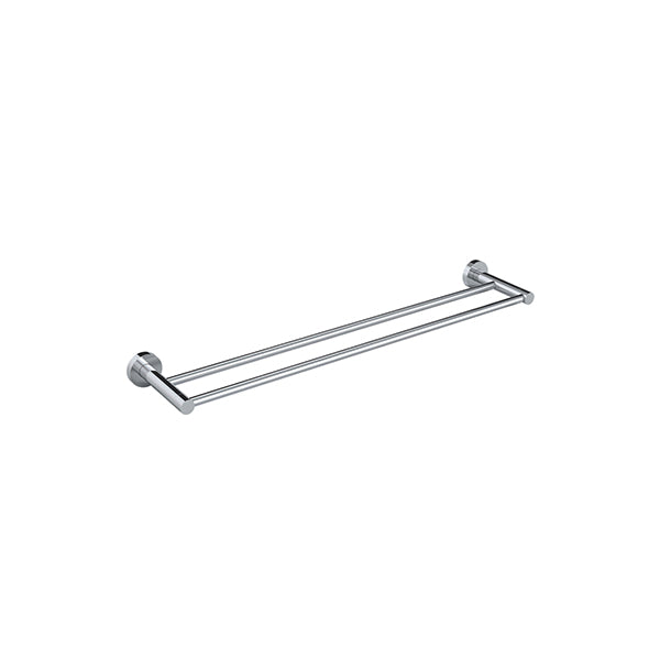 Round Double Towel Rail 600mm, Polished Chrome