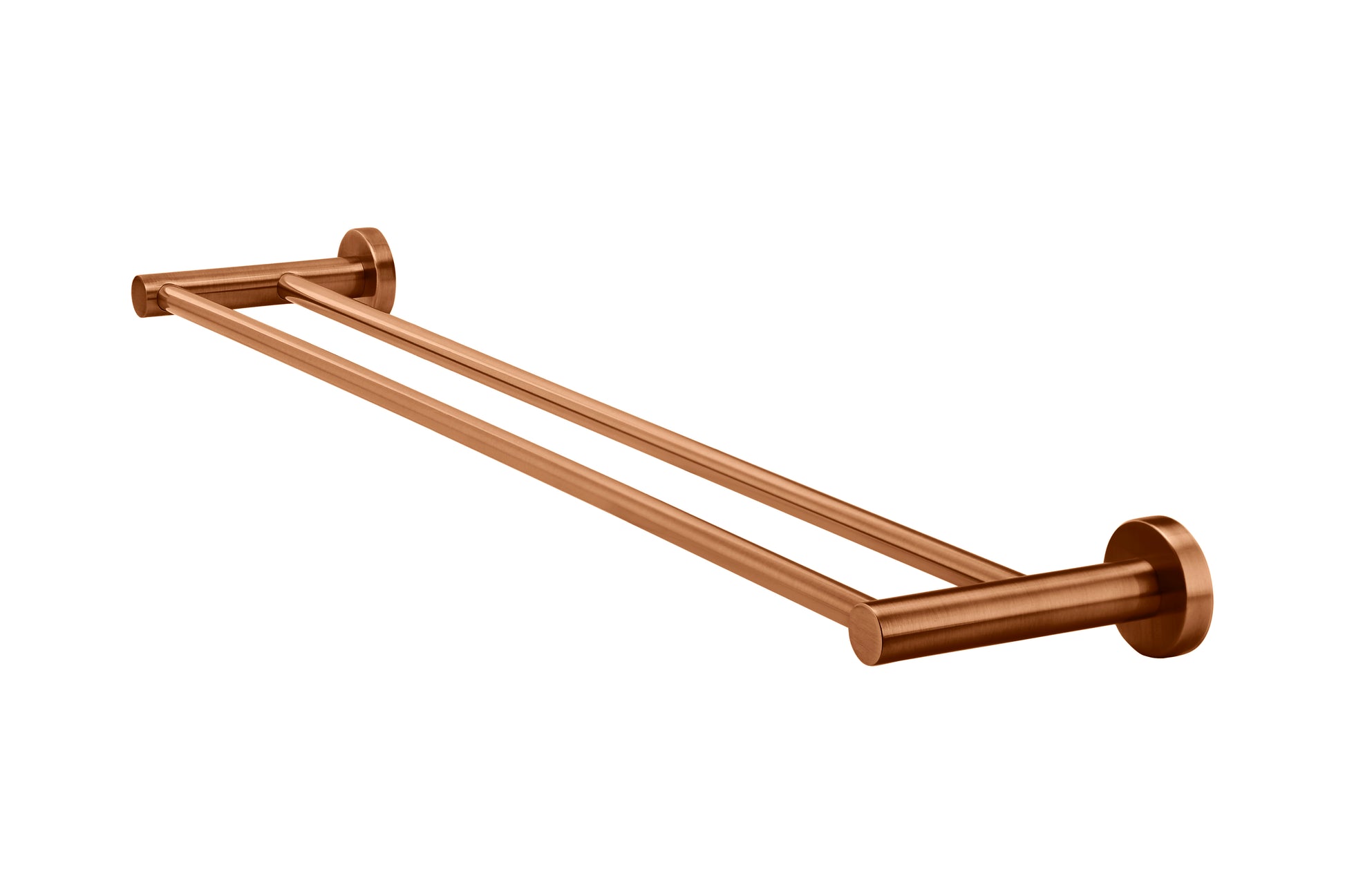 Round Double Towel Rail 600mm, Lustre Bronze