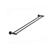 Round Double Towel Rail 900mm, Matte Black