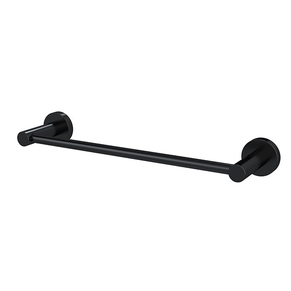 Round Single Towel Rail 300mm, Matte Black