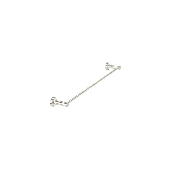 Round Single Towel Rail 600mm, Brushed Nickel