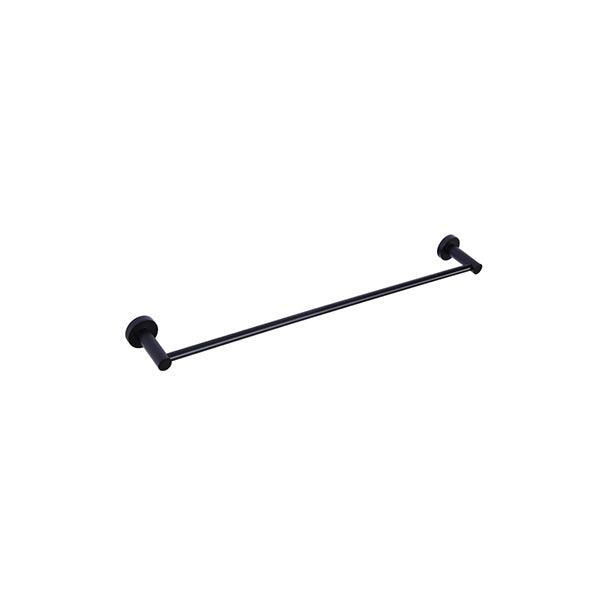 Round Single Towel Rail 600mm, Matte Black