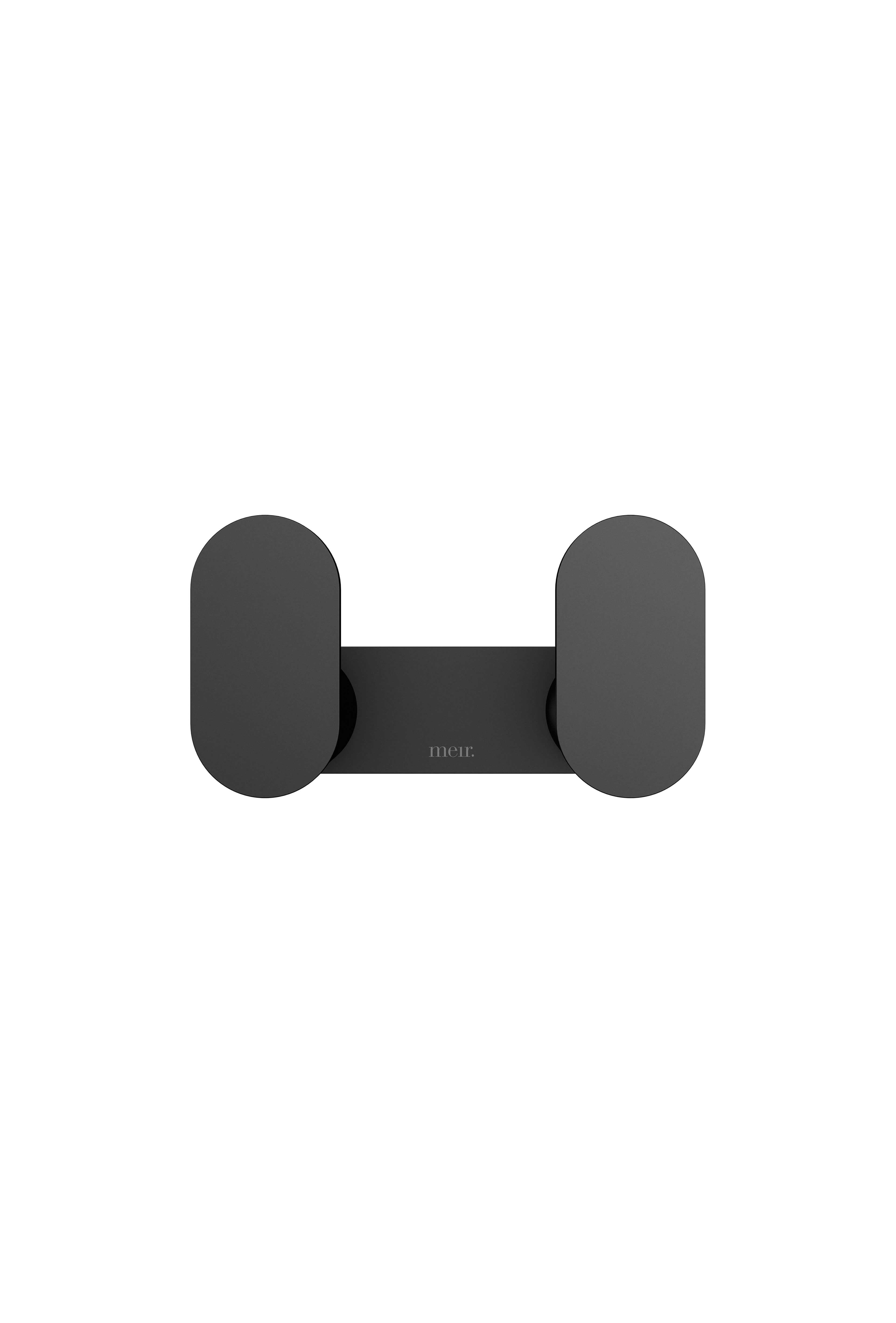 Curvae Double Robe Hook, Matte Black