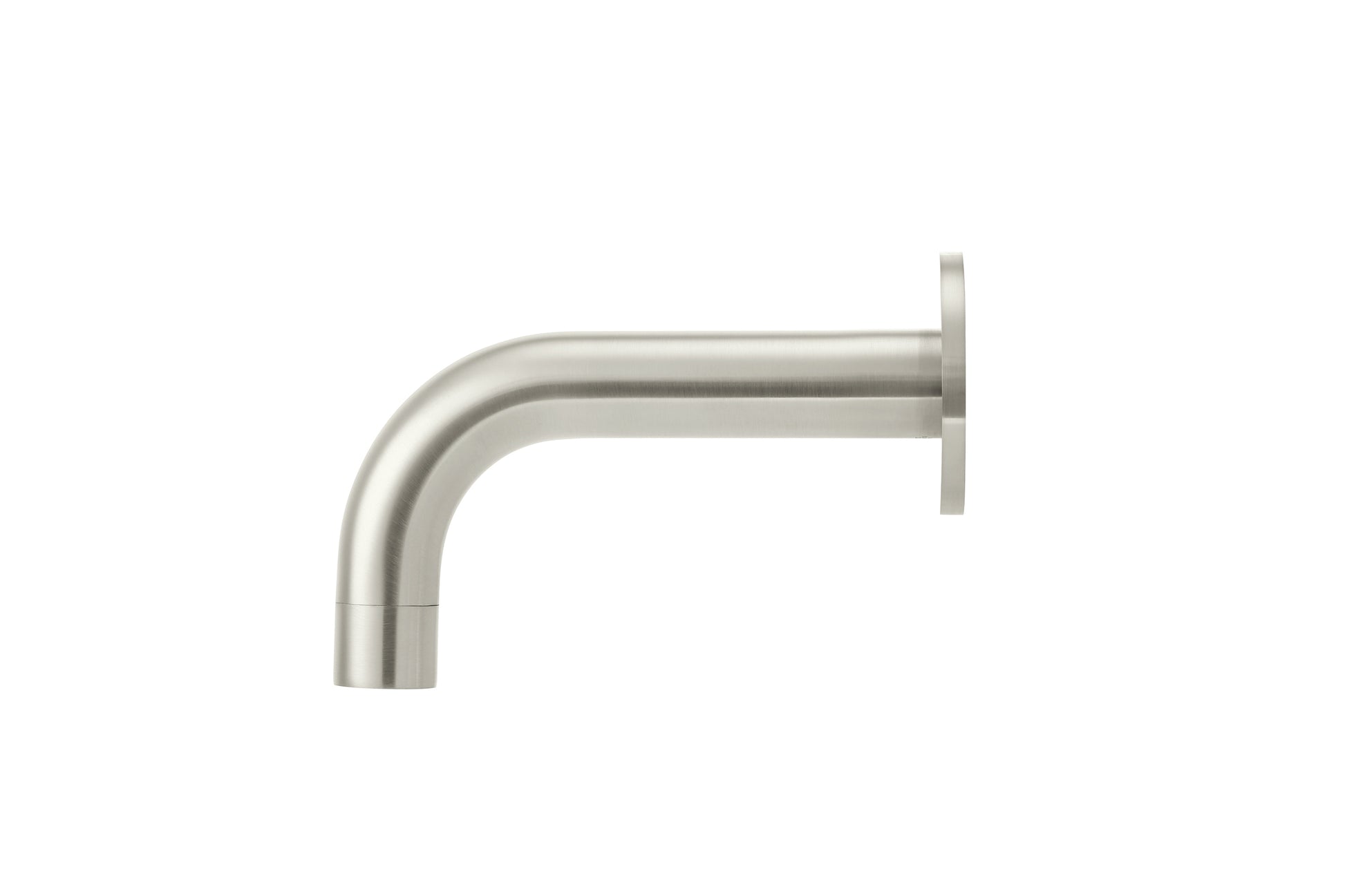 Round Curved Spout 130mm, Brushed Nickel