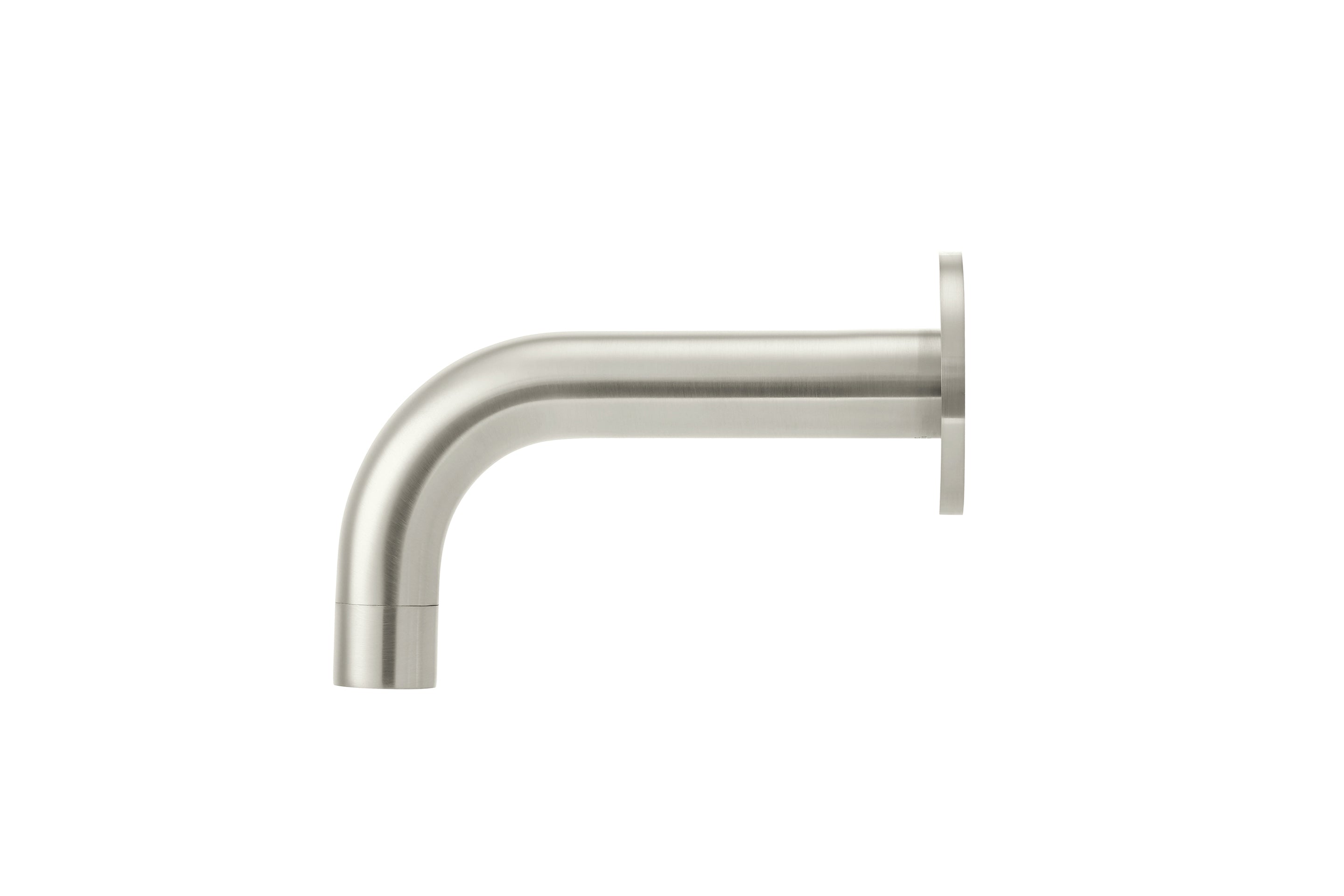 Round Curved Spout 130mm, Brushed Nickel