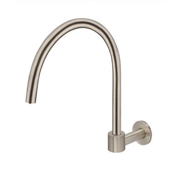 Round High-Rise Swivel Wall Spout, Champagne