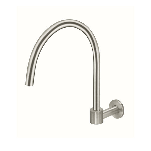 Round High-Rise Swivel Wall Spout, Brushed Nickel