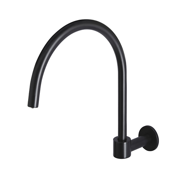 Round High-Rise Swivel Wall Spout, Matte Black