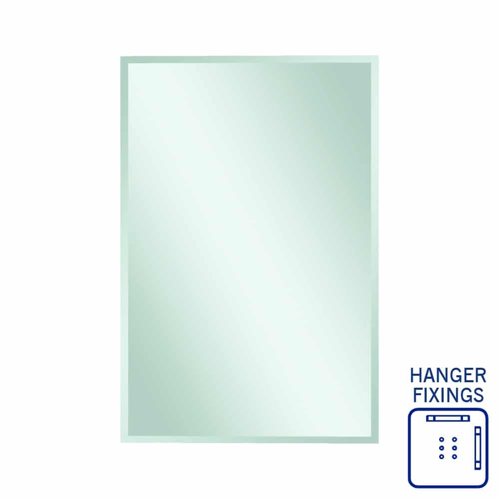Thermogroup Montana Rectangle 25mm Bevel Edge Mirror - 1200x800mm with Hangers