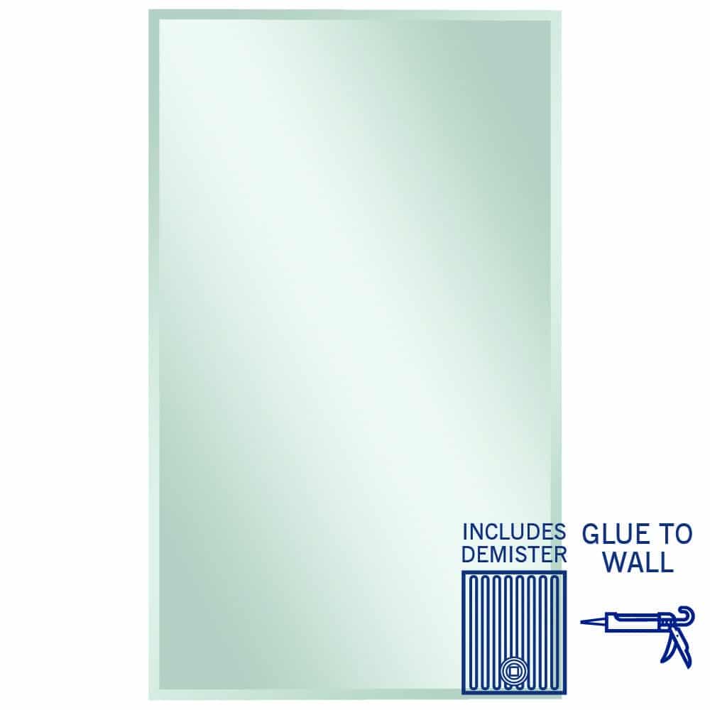 Thermogroup Montana Rectangle 25mm Bevel Edge Mirror - 1500x900mm Glue-to-Wall and Demister