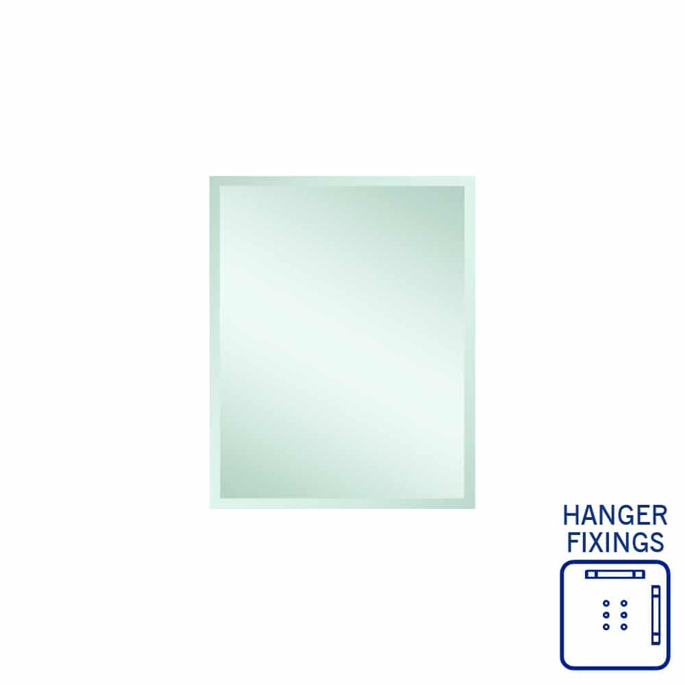 Thermogroup Montana Rectangle 25mm Bevel Edge Mirror - 600x750mm with Hangers