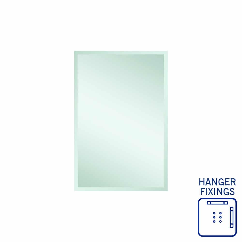 Thermogroup Montana Rectangle 25mm Bevel Edge Mirror - 600x900mm with Hangers