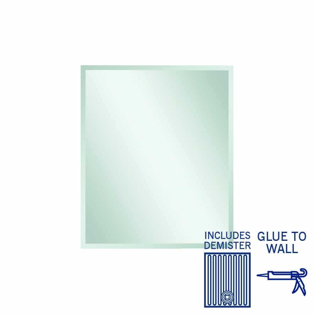 Thermogroup Montana Rectangle 25mm Bevel Edge Mirror - 900x750mm Glue-to-Wall and Demister