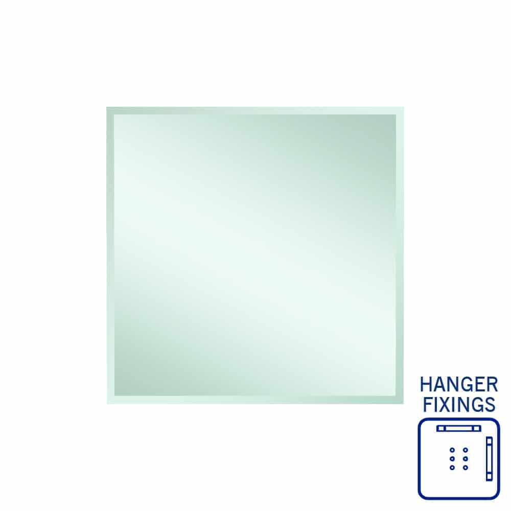 Thermogroup Montana Rectangle 25mm Bevel Edge Mirror - 900x900mm with Hangers