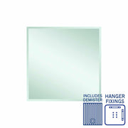 Thermogroup Montana Rectangle 25mm Bevel Edge Mirror - 900x900mm with Hangers and Demister