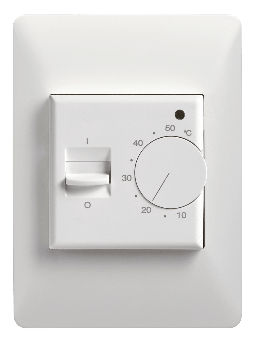 Thermogroup Manual Dial Thermostat 16A Max Load (Floor Sensing Only), White