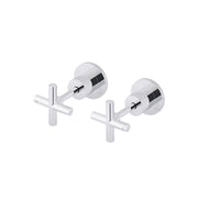 Cross Handle Jumper Valve Wall Top Assemblies, Polished Chrome
