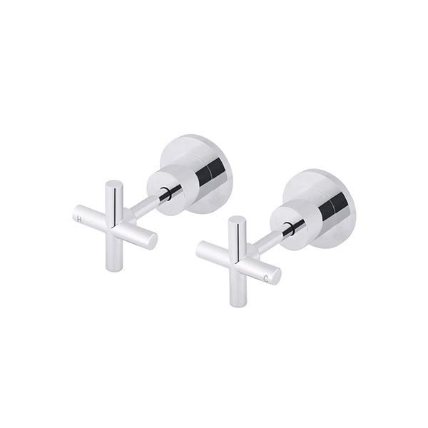 Cross Handle Jumper Valve Wall Top Assemblies, Polished Chrome
