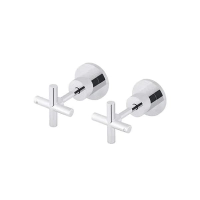 Meir Cross Handle Jumper Valve Wall Top Assemblies, Polished Chrome