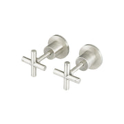 Cross Handle Jumper Valve Wall Top Assemblies, Brushed Nickel