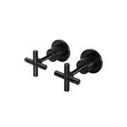 Cross Handle Jumper Valve Wall Top Assemblies, Matte Black