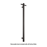 Thermogroup Thermorail Straight/Round Non-Heated Vertical Bar 900x142x100mm With Optional Hook, Matt Black