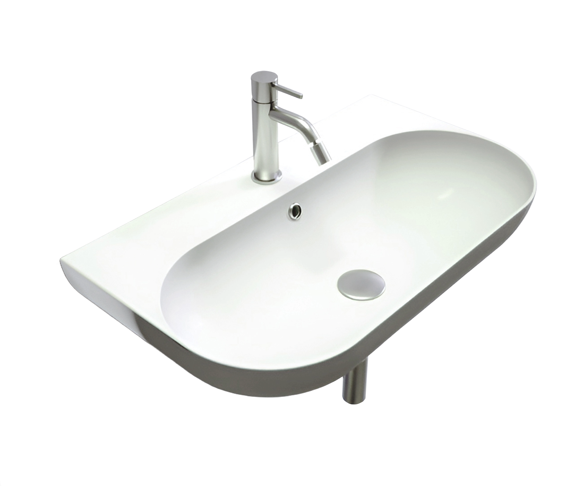 Studio Bagno Milady 70 Bench/Wall Basin 1TH, Gloss White