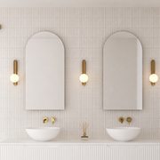 Milano Arch 450x900mm Frameless Polished Edge Mirror