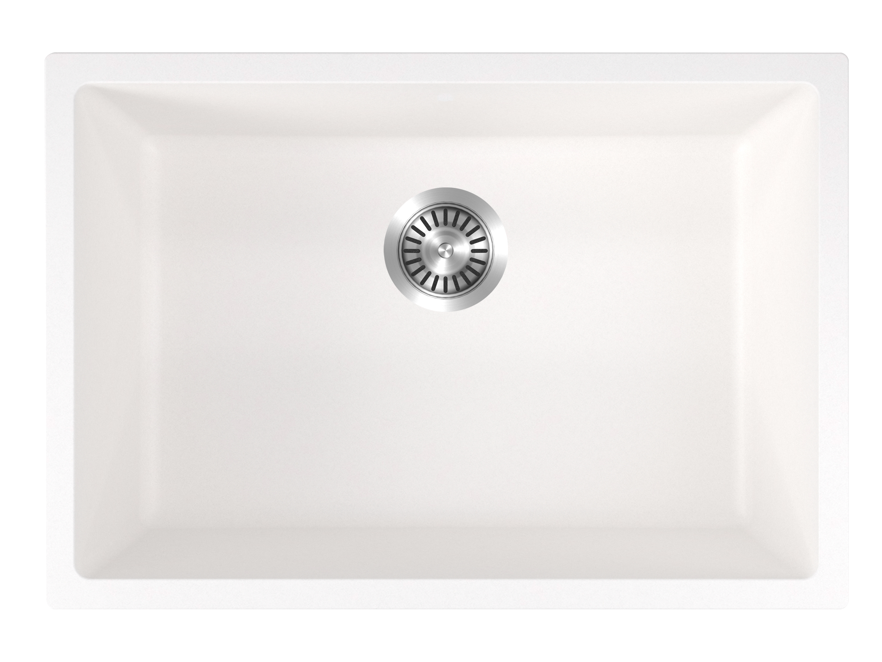 Milano Granite 650mm Sink Single Bowl Sink, Matte  White