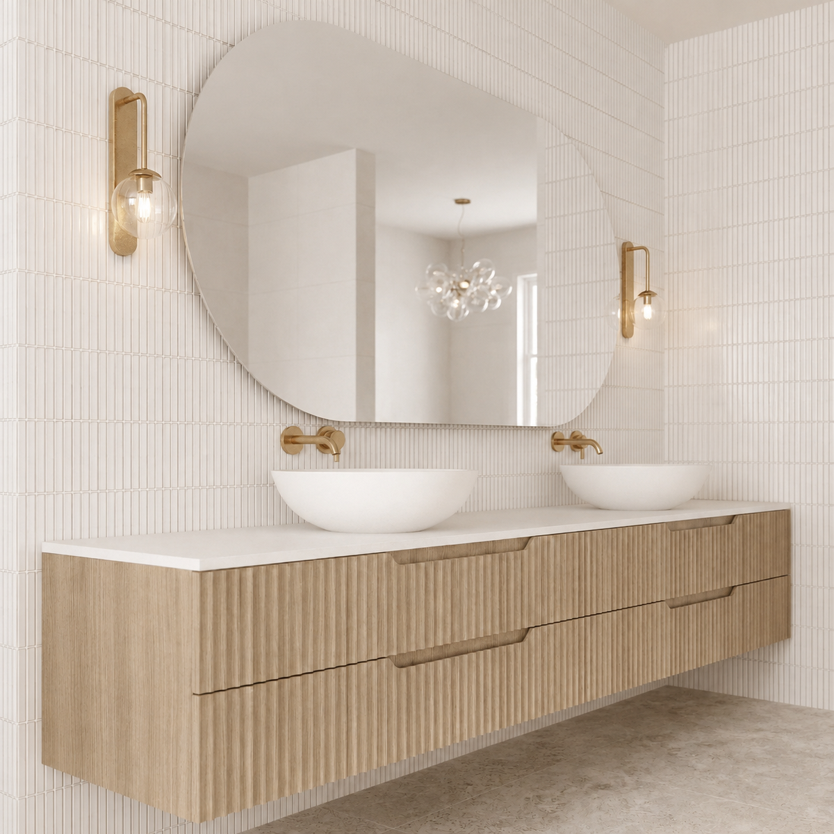 Milano Pill 1500x900mm Frameless Polished Edge Mirror