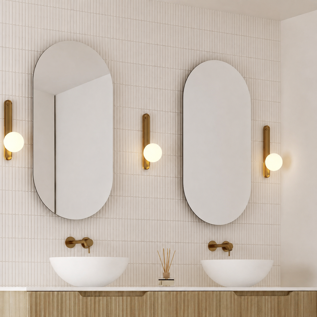 Milano Pill 450x900mm Frameless Polished Edge Mirror