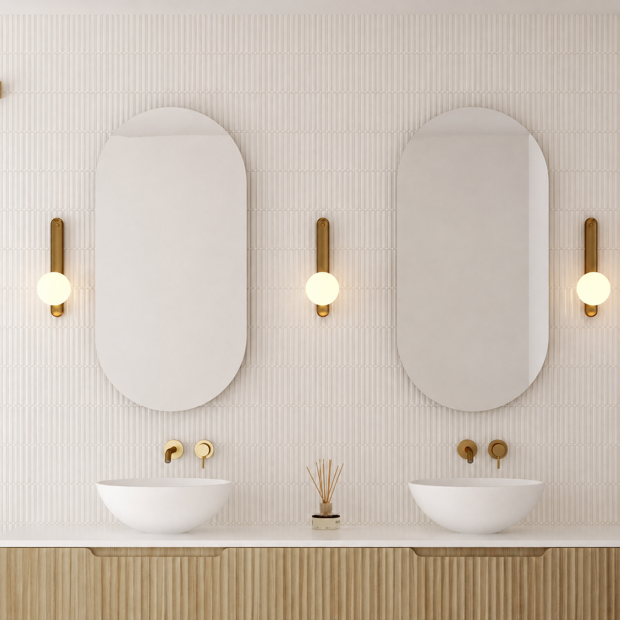 Milano Pill 450x900mm Frameless Polished Edge Mirror