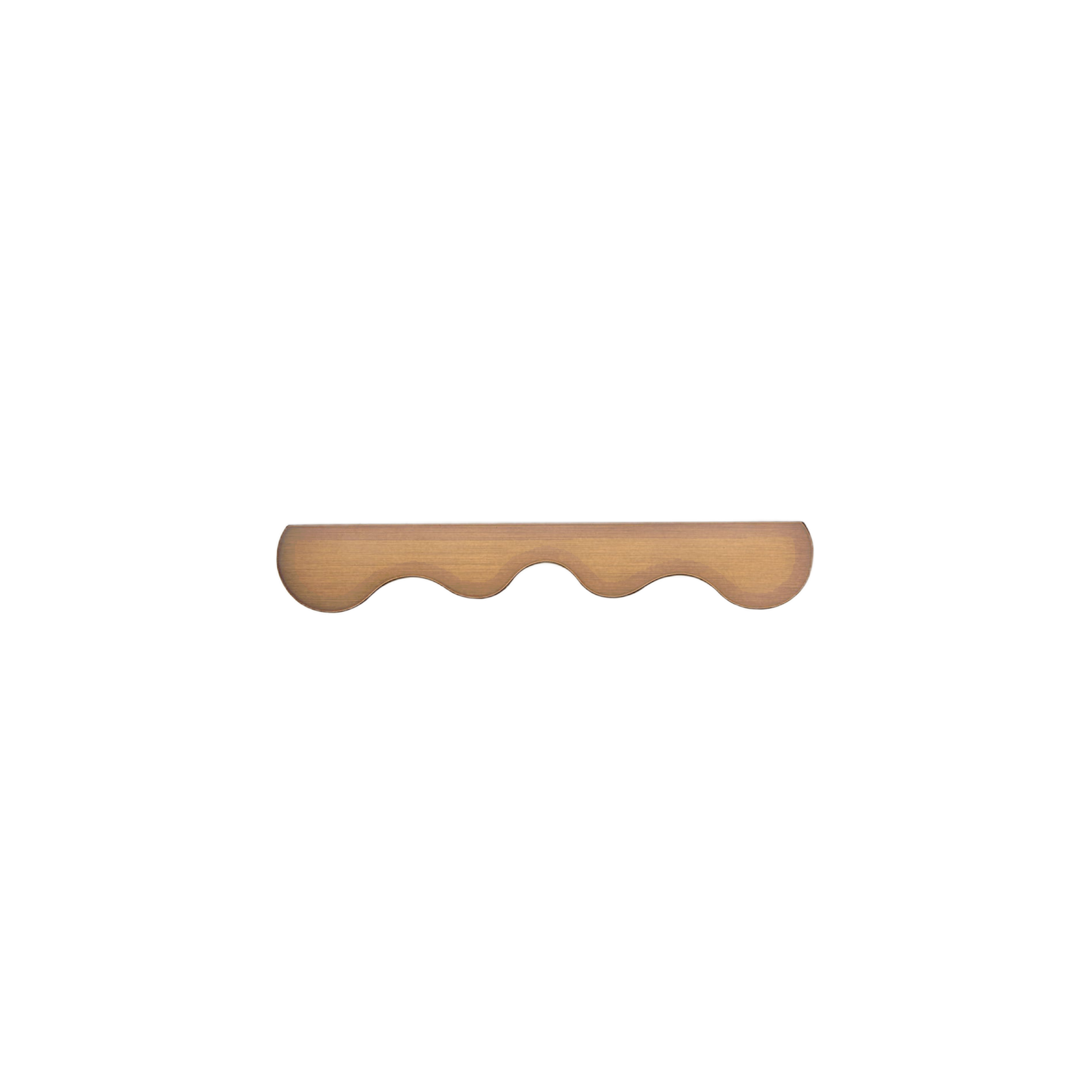 Milano Sculptural wave Cabinet Handle, Brushed Copper
