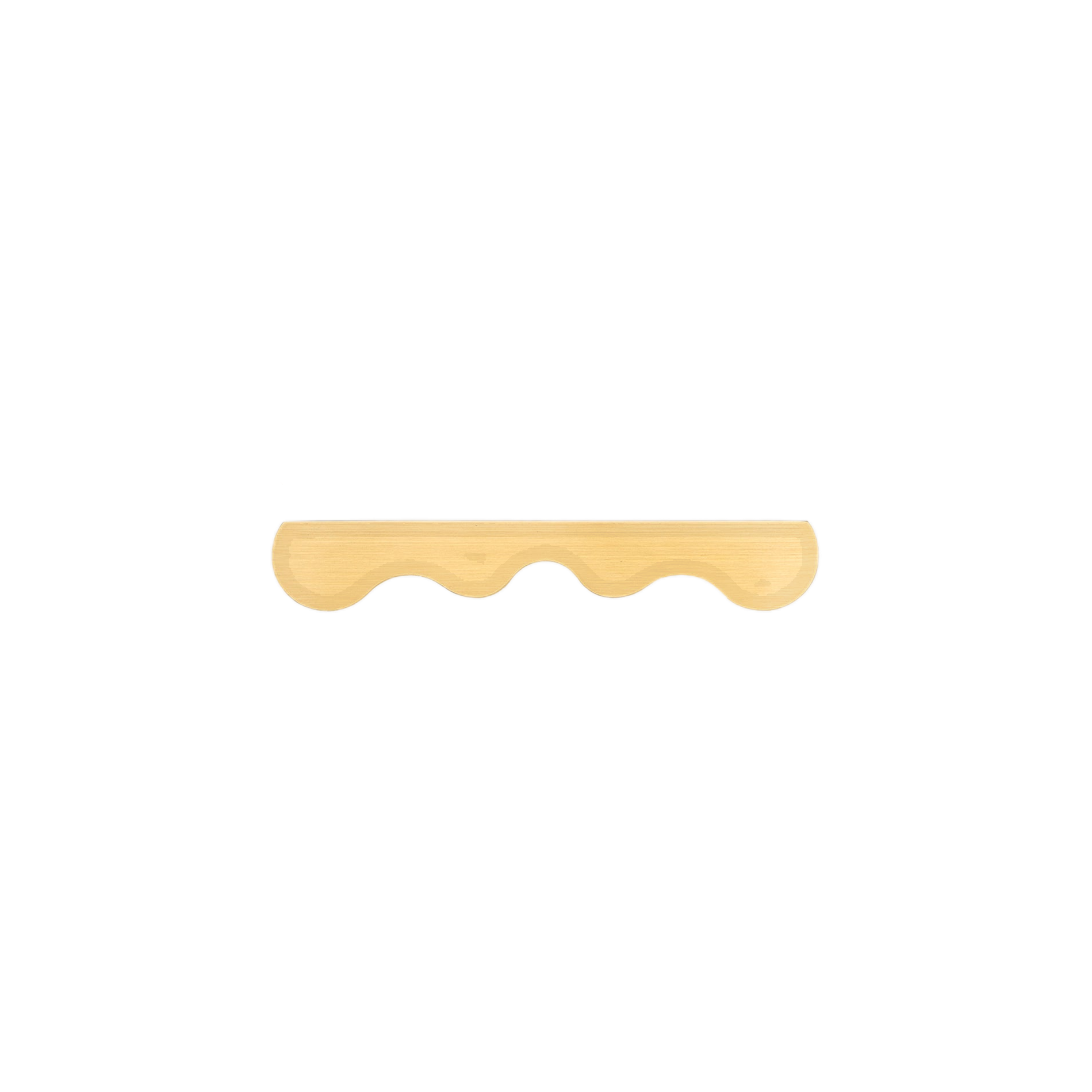 Milano Sculptural wave Cabinet Handle, Brushed Gold