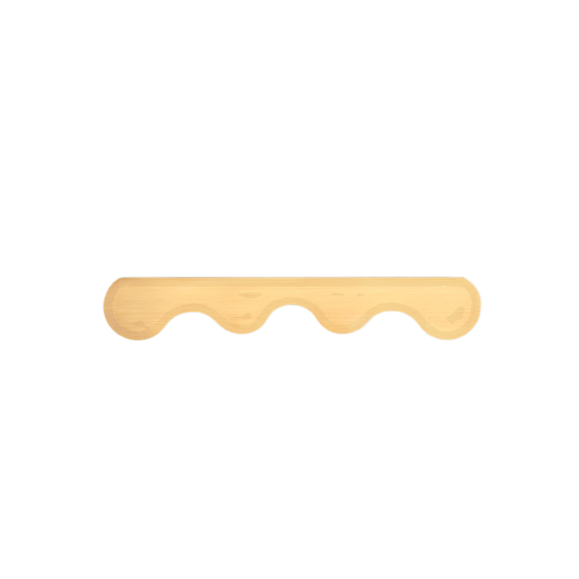 Milano Sculptural wave Cabinet Handle, Brushed Gold