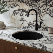 Milano Granite Round 350mm Sink Single Bowl Sink, Matte Black